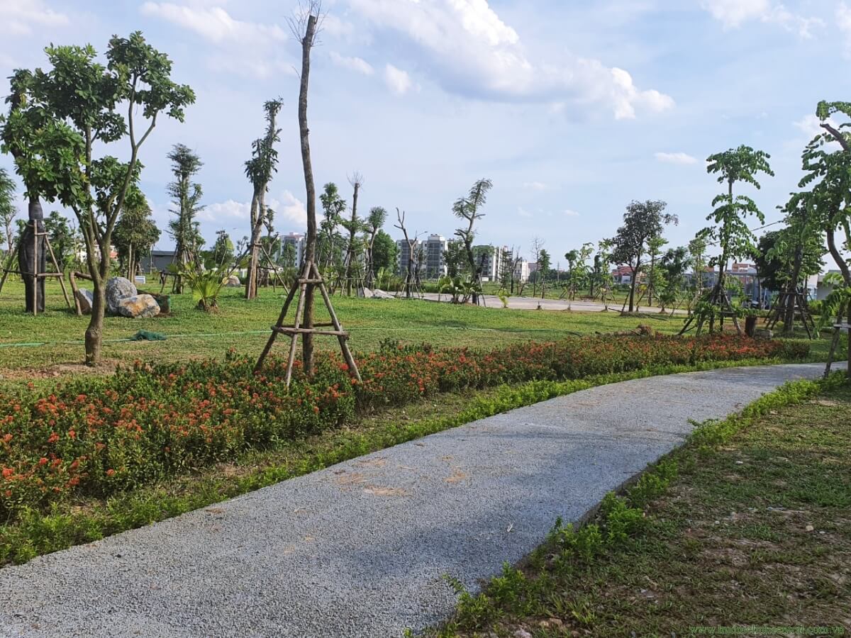 Khuôn viên xanh dự án HUD Mê Linh
