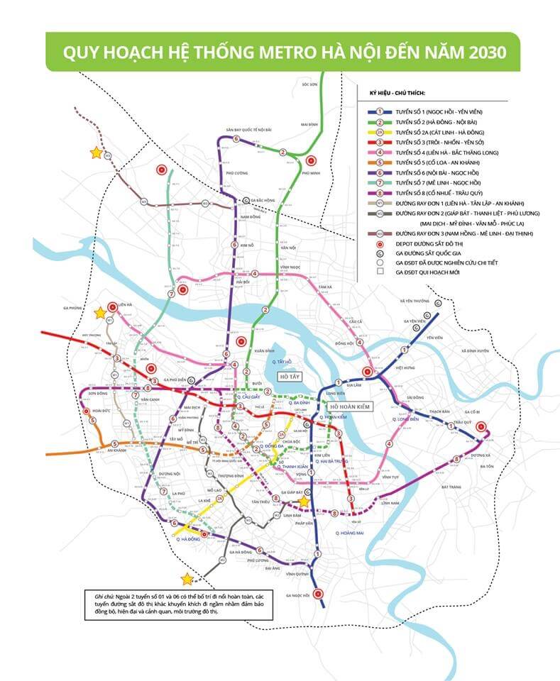 Quy  hoạch hệ thống Metro Hanoi 2020