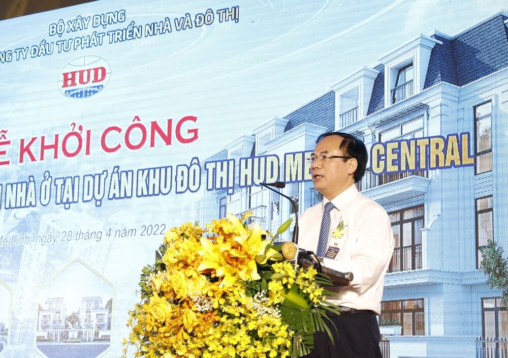 Đồng Chí Nguyễn Văn Sinh - Thứ trưởng Bộ Xây dựng phát biểu tại buổi lễ